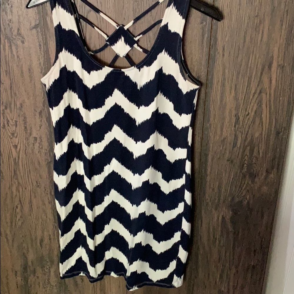 Navy and white dress